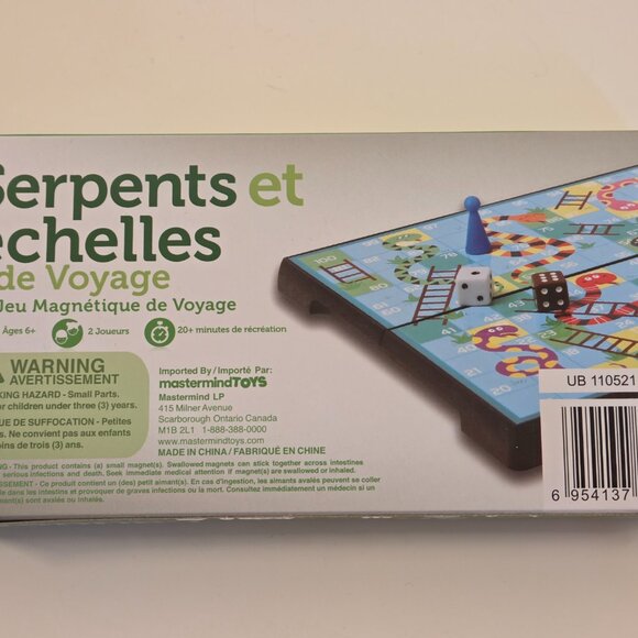 Travel Snakes & Ladders – Magnetic Game, NEW, 6+ - Picture 2 of 4